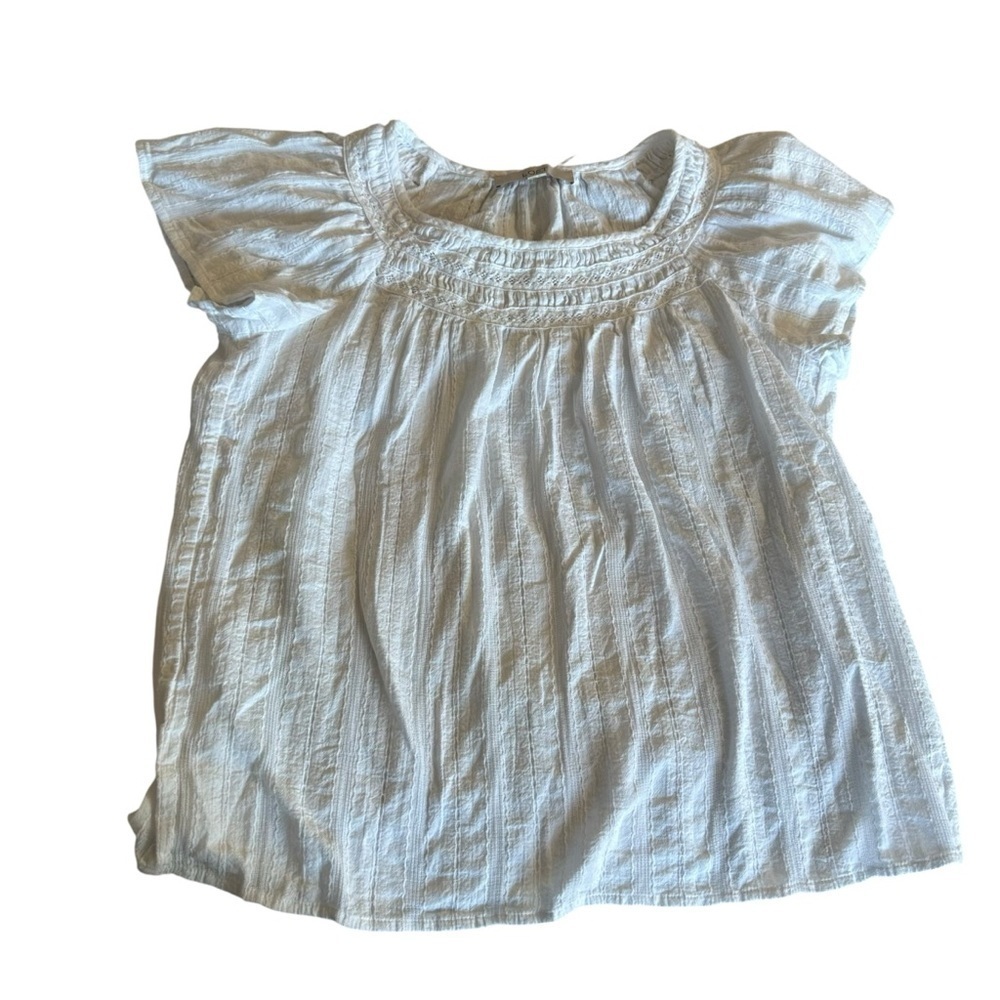 LOFT White Textured Blouse